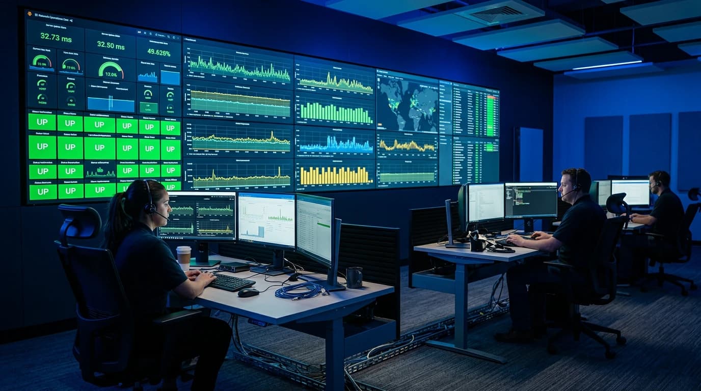Network operations center monitoring IT systems