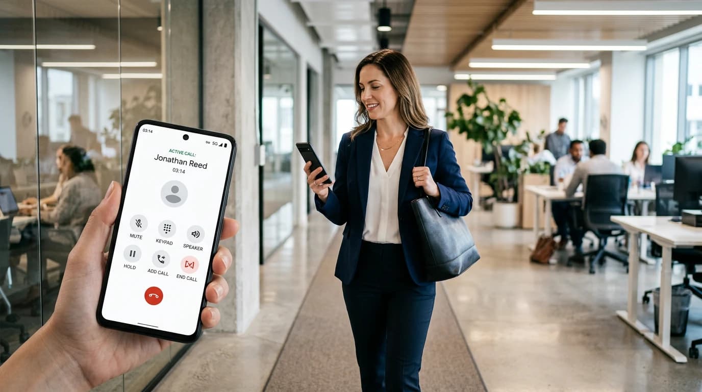 Mobile VoIP app for business calling on the go