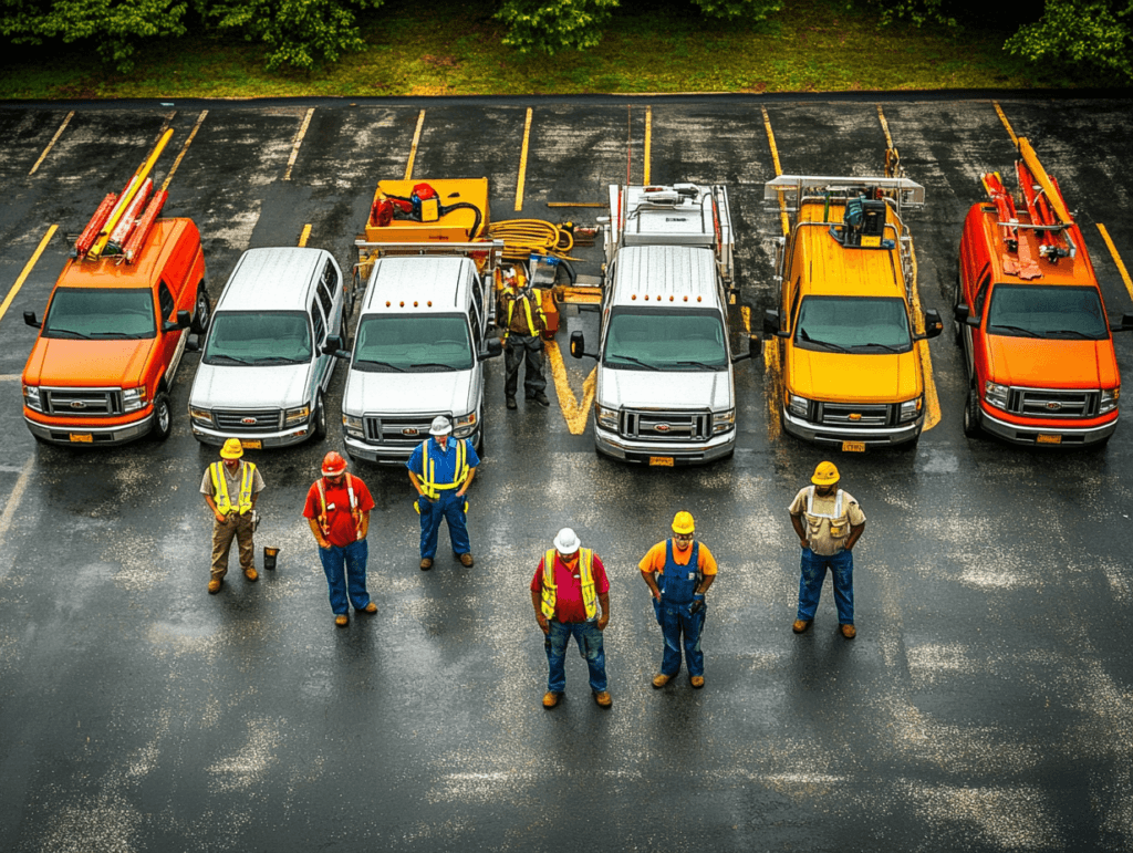 photograph_of_all_the_trades_in_a_parking_lot